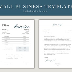 plantilla para pequeñas empresas, factura comercial y plantilla de membrete, canva, impresión digital, membrete imprimible editable totalmente personalizable
