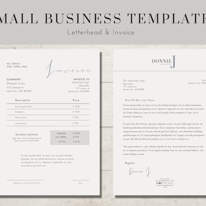 plantilla para pequeñas empresas, factura comercial y plantilla de membrete, canva, impresión digital, membrete imprimible editable totalmente personalizable