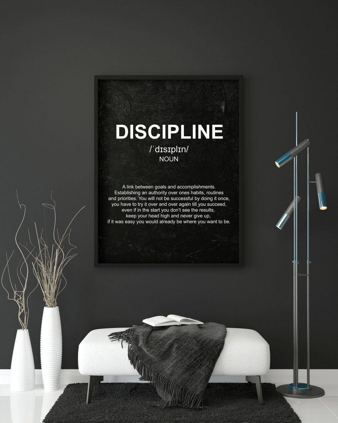 Discipline Noun Wall Art Definition Poster for Office Spaces Etsy