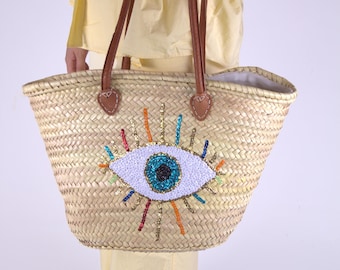 Boho Aura Straw Tote