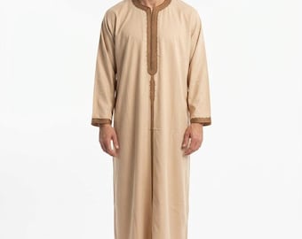 Linen Kaftan for men, Moroccan thobe for men, Handmade Kaftan for men