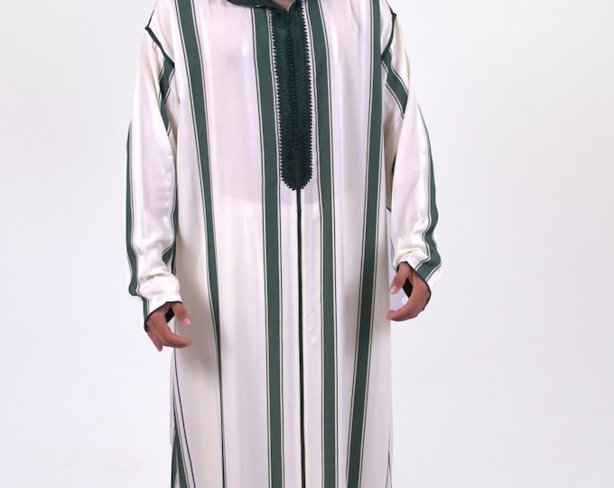 Striped Hooded Moroccan Thobe