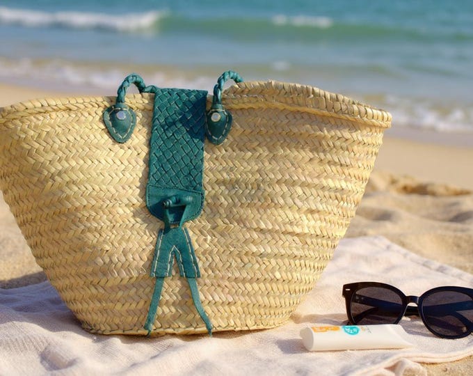 Turquoise Mirage Straw Bag
