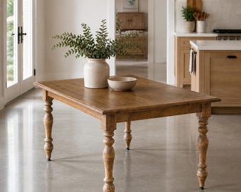 Auténtica mesa de comedor de estilo rústico francés - Madera hecha a mano