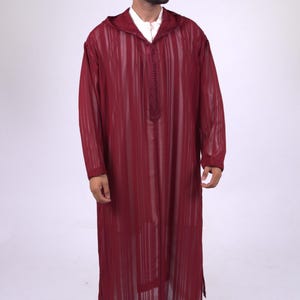 Men’s Moroccan Djellaba – Chahma Style, Premium Stitching – Garnet, Green, White – Eid, Nikkah, Wedding, Friday Prayer Thobe