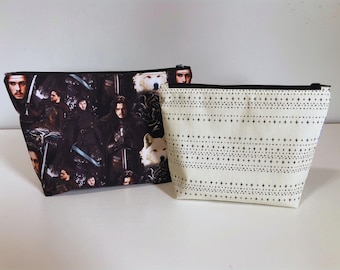 Jon Snow Inspired Zippered Pouch Set