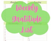 Weekly Gratitude List Printable: Manifestation Tracker (Digital Download)
