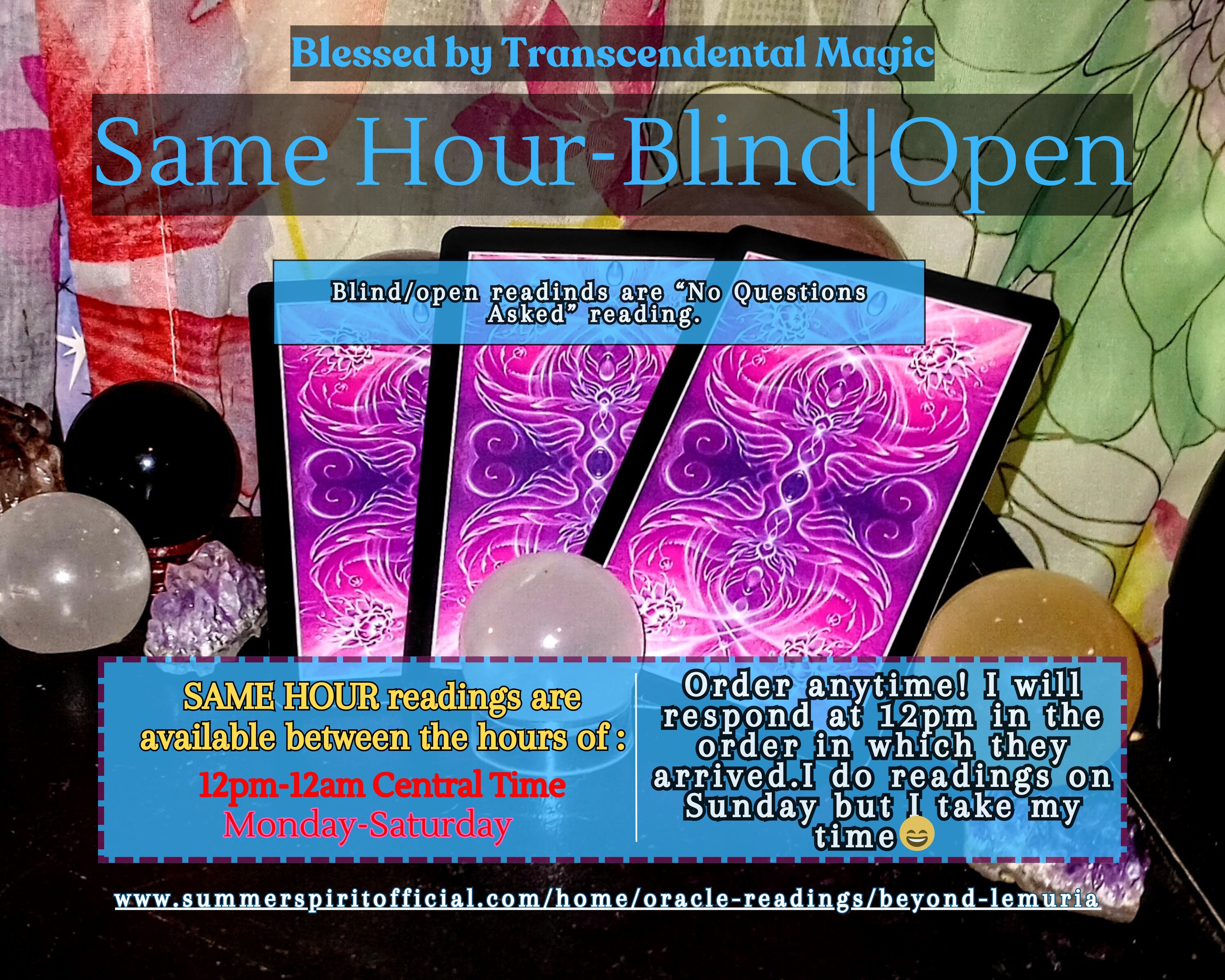 Same HOUR Blind/open Oracle Reading, Oracle Reading, Same Hour Reading ...