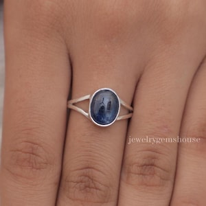 Kyanite Ring, 925 Sterling Silver Ring, September Birthstone, Gemstone Ring, Women Silver Jewelry, Handmade Ring, Anniversary Gift for Her