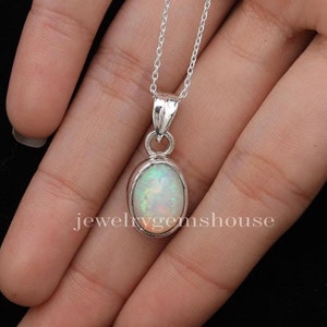 Ethiopian Opal Pendant, 925 Sterling Silver Pendant, Natural Gemstone Pendant, Pendant Necklace, Women Silver Jewelry, Handmade Pendant