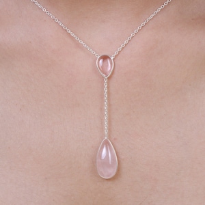 Rose Quartz Pendant, 925 Sterling Silver Pendant, Silver Drop Pendant, Pendant With Chain, January Birthstone, Pink Gemstone Necklace