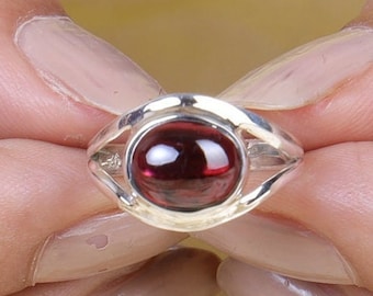 Garnet Ring, 925 Sterling Silver Ring, January Birthstone, Red Garnet Ring, Natural Gemstone Ring, Ring for Women, Boho Ring, Handmade Ring