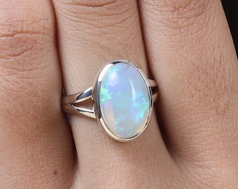 Black Rhodium Opal Jewelry 925 Sterling Silver Ring FSJ-5175 Ethiopian Fire Opal Ring Handmade Ring Engagement Gifts Gold Plated Ring