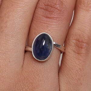 Kyanite Ring, 925 Sterling Silver Ring, Oval Gemstone Ring, Handmade Ring, Bohemian Ring, September Birthstone Ring, Birthday Gift for Her