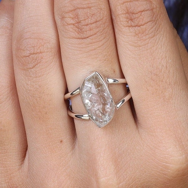 Herkimer Diamond Ring, 925 Sterling Silver Ring, Statement Ring, Boho Ring, Handmade Ring, Crystal Ring, Women Ring, Gift for Her