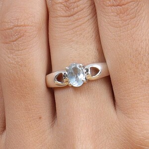 Aquamarine Ring, 925 Sterling Silver Ring, Gemstone Ring, Handmade Ring, March Birthstone Ring, Engagement Ring, Promise Ring, Gift for Her