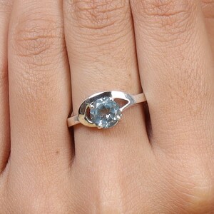 Aquamarine Ring, 925 Silver Ring, Women Ring, Gemstone Ring, Silver Aquamarine Ring, Promise Ring, Engagement Ring, March Birthstone Ring