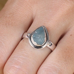 Aquamarine Ring, 925 Silver Ring, Handmade Ring, Boho Ring, Women Ring, Crystal Ring, Statement Ring, Gift for Her, March Birthstone Ring