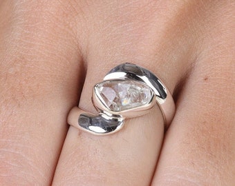 Herkimer Diamond Ring, 925 Sterling Silver Ring, Women Ring, Handmade Ring, Rough Gemstone Ring, Handmade Ring, Statement Ring, Gift for Her