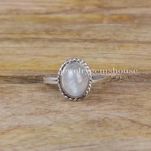 Rainbow Moonstone Ring, 925 Sterling Silver Ring, June Birthstone Ring, Gemstone Silver Ring, Ring for Women, Handmade Jewelry, Gift for Her