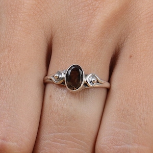 Cut Smoky Topaz Ring, 925 Sterling Silver Ring, Boho Handmade Ring, Halloween Jewelry Ring, Women Ring, Boho Ring, Natural Gemstone Ring