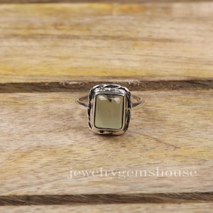 Prehnite Ring, 925 Sterling Silver Ring, Natural Gemstone Ring, Bohemian Ring, Handmade Jewelry, Ring for Women, Birthday Gift for Her