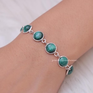 Malachit Armband, 925 Sterling Silber Armband, rechteckige Form Armband, Statement Schmuck, handgemachte Silber Armband, Frauen Armband