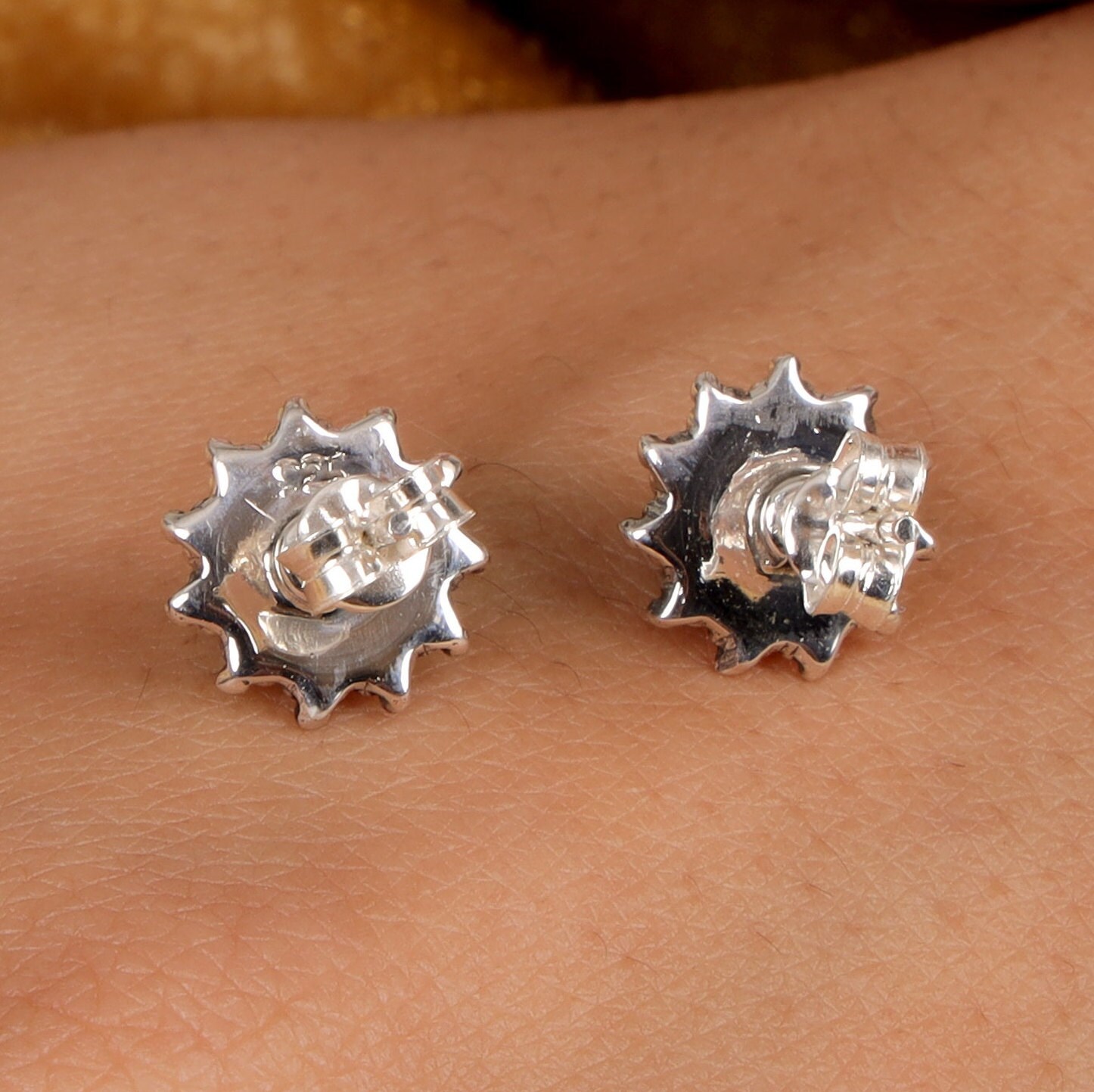 Boucles D'Oreilles En Argent Sterling 925 Avec Rubis Ovale Et Saphirs - GemsPorium, Neuf Sans Emballage