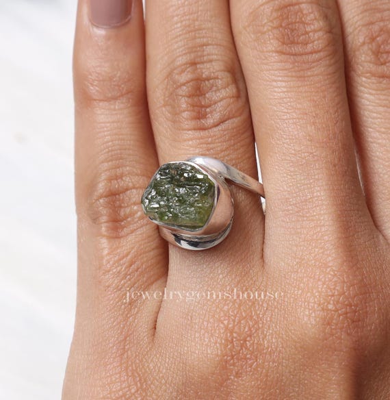 Anello in argento sterling 925 fatto a mano con vera pietra