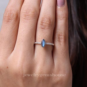 Labradorite Ring, 925 Solid Sterling Silver Ring, Marquise Shape Ring, Minimalist Ring, Gemstone Silver Jewelry, Handmade Ring, Gift for Her