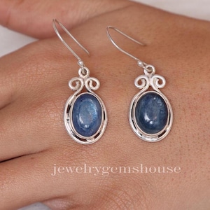 Kyanite Earring, 925 Sterling Silver Earrings, Dangle Earrings, Gemstone Silver Jewelry, Handmade Earrings, Earrings for Women, Gift for Her
