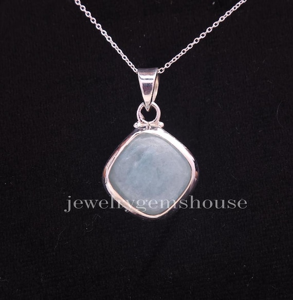 Natural Aquamarine Necklace, 925 Sterling Silver, Handmade Pendant, Crystal  Necklace, Women Silver Jewelry, Boho Pendant, Anniversary Gift