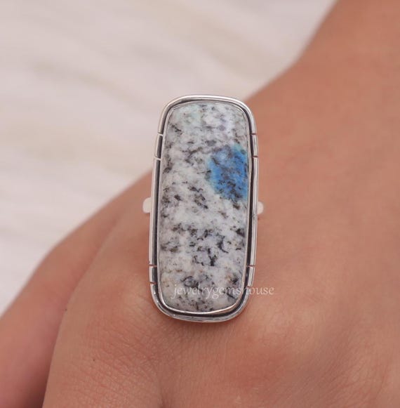 K2 Jasper Ring, 925 Sterling Silver Ring, Rectangular Shaped Ring, Jasper Gemstone Ring, Handmade Ring, Statement Ring, Cabochon Stone Ring