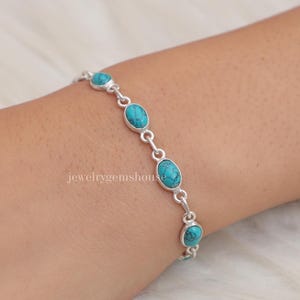 [Haleine] Gemstone Mix Bracelet Turquoise (WA124)★男女共用 Natural Turquoise Bracelet, 925 Sterling Silver Bracelet