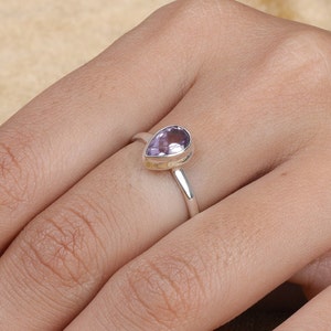 Amethyst Ring, 925 Sterling Silver Ring, Handmade Ring, February Birthstone Ring, Engagement Ring, Dainty Ring, Wedding Gift image 2