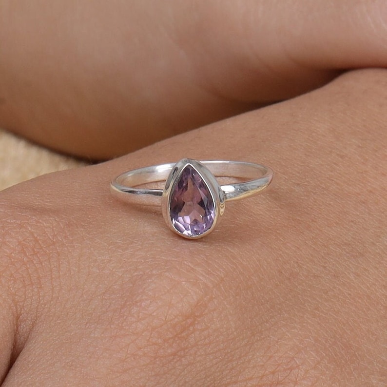 Amethyst Ring, 925 Sterling Silver Ring, Handmade Ring, February Birthstone Ring, Engagement Ring, Dainty Ring, Wedding Gift image 1