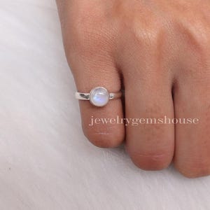 Rainbow Moonstone Ring, 925 Sterling Sliver Ring, June Birthstone, Gemstone Ring, Minimalist Ring, Handmade Silver Jewelry, Every Day Ring