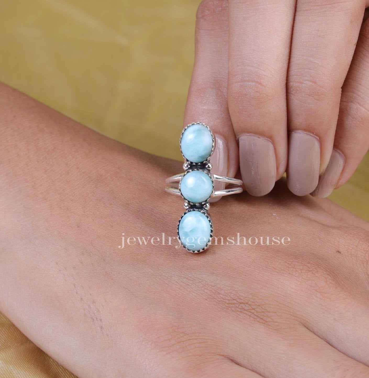 ラリマー　リング　ラリマー　指輪 Larimar Signet ring ラリマー リング | ETORA JEWELRY