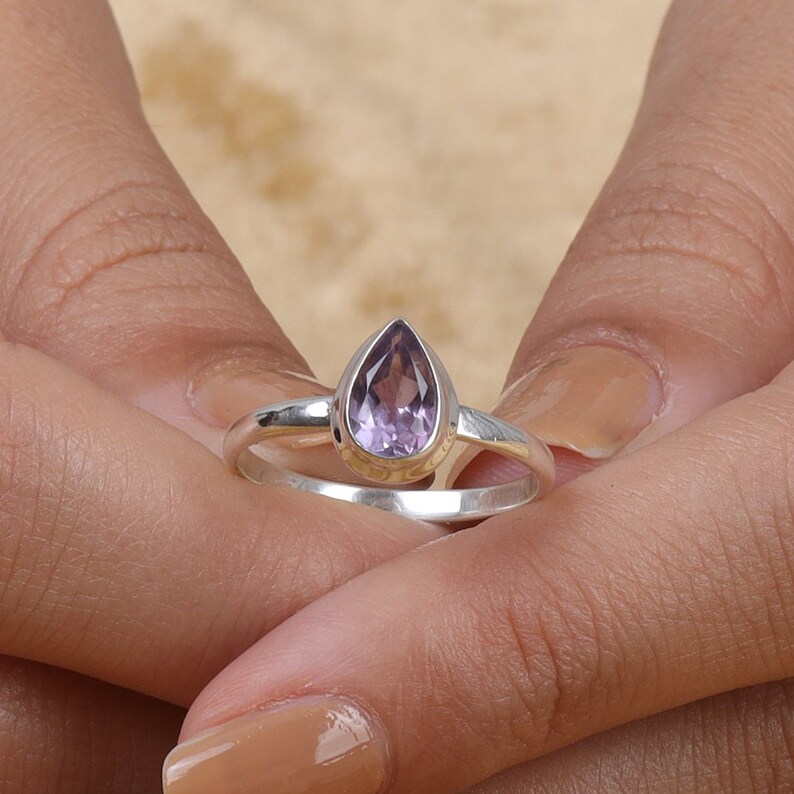 Amethyst Ring, 925 Sterling Silver Ring, Handmade Ring, February Birthstone Ring, Engagement Ring, Dainty Ring, Wedding Gift image 5
