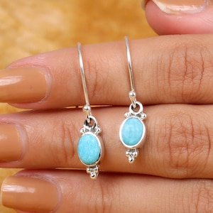 Arizona Turquoise Earrings, 925 Silver Earrings, Natural Gemstone Earrings, Drop Earrings, Boho Earrings, Dainty Earrings, Women Earrings