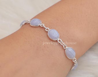 Bracciale o orecchini in argento sterling con zaffiro portafortuna di settembre: regalo di compleanno - Italia