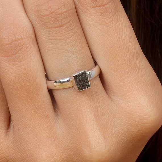 Buy Genuine Certified Moldavite Ring, 925 Sterling Silver Ring