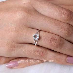 Green Amethyst Ring, 925 Sterling Silver Ring, February Birthstone Ring, Women Silver Jewelry, Handmade Ring, Split Band Ring, Gift for Her