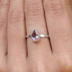 Amethyst Ring, 925 Sterling Silver Ring, Handmade Ring, February Birthstone Ring, Engagement Ring, Dainty Ring, Wedding Gift image 4