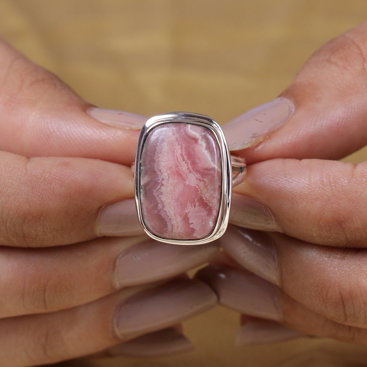 SILVER925 RHODOCHROSITE STONE RING/シルバー Amazon.com: Gems Vibes Natural Rhodochrosite Ring Handmade