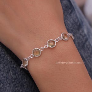 Zitrone Topas Armband, 925 Sterling Silber Armband, Kristall Armband, Edelstein Armband, Frauen Armband, handgemachtes Armband, Geschenk für sie