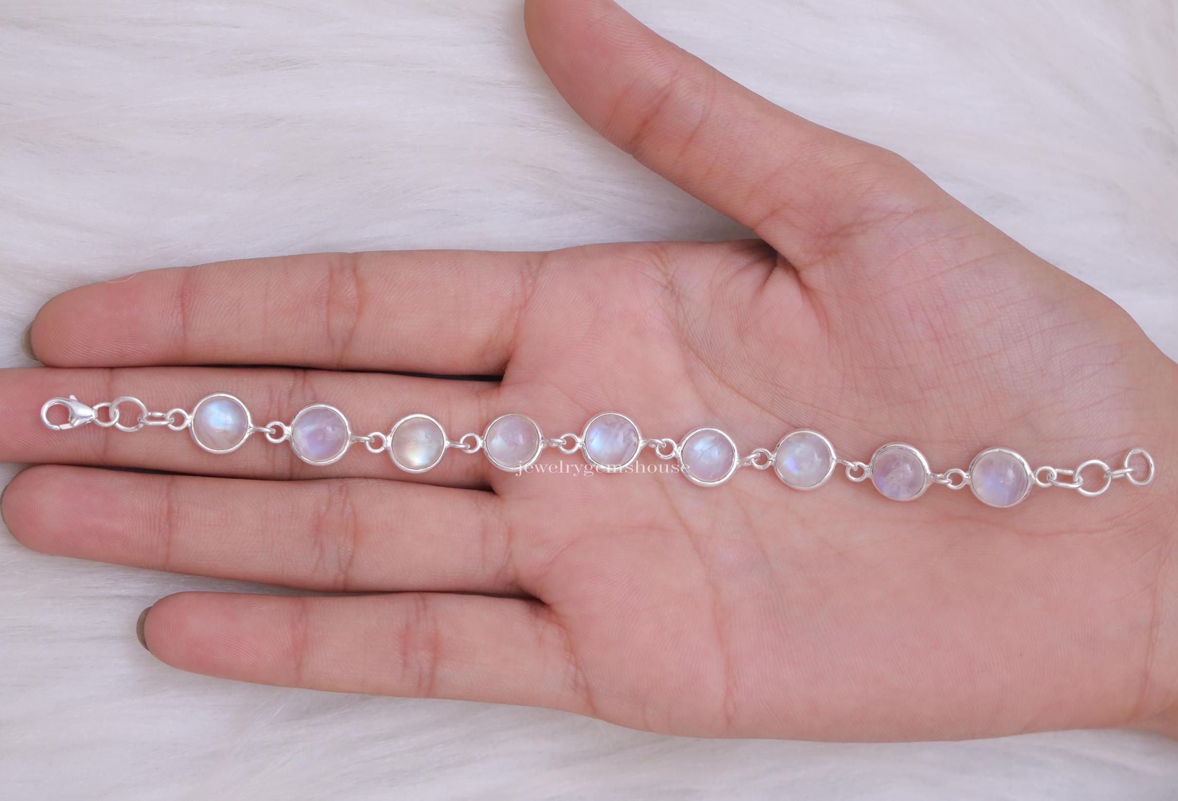 Dorunmo Pulsera De Piedra Lunar De Plata De Ley 925, Pulsera | Envío Gratis