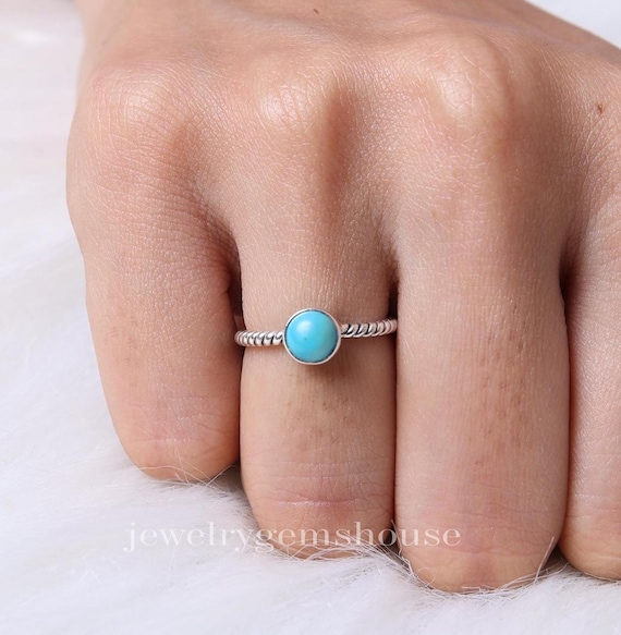 Arizona Turquoise Ring, 925 Sterling Silver Ring, Gemstone Ring