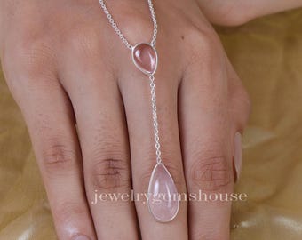 Collar de cuarzo rosa, collar de plata de ley 925, colgante de plata, colgante con cadena, piedra natal de enero, collar de gema rosa