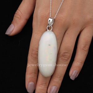 Ethiopian Opal Pendant, 925 Sterling Silver Pendant, Oval Shaped Pendant, Statement Pendant, Handmade Pendant, Boho Necklace, Wedding Gift